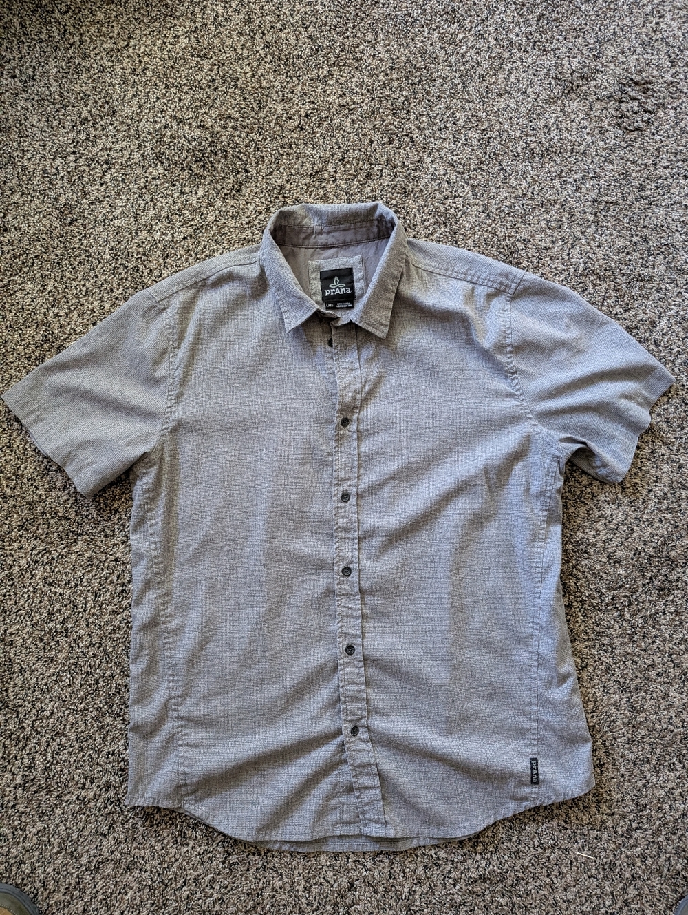 Prana Mens Large Blend Fabric Buttondown